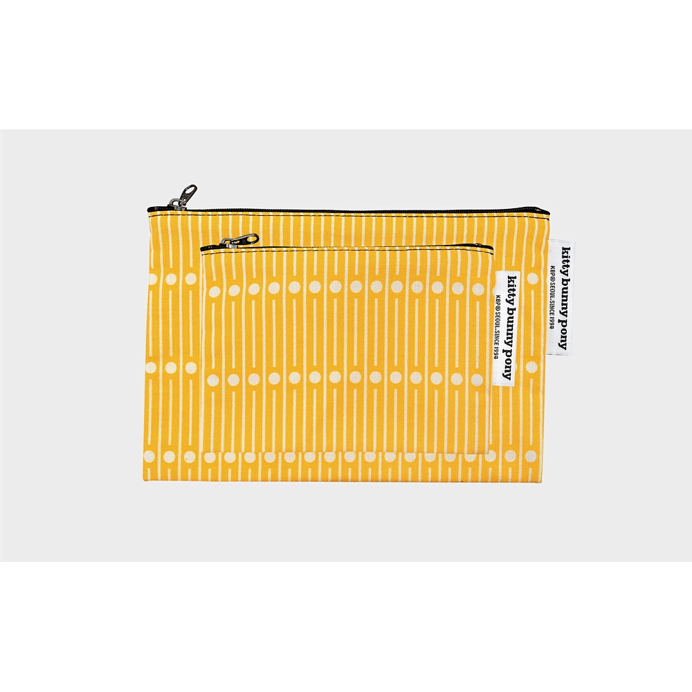 Kittybunnypony flat pouch Miller Yellow in Gelb mit weissen Streifen und Punkten.